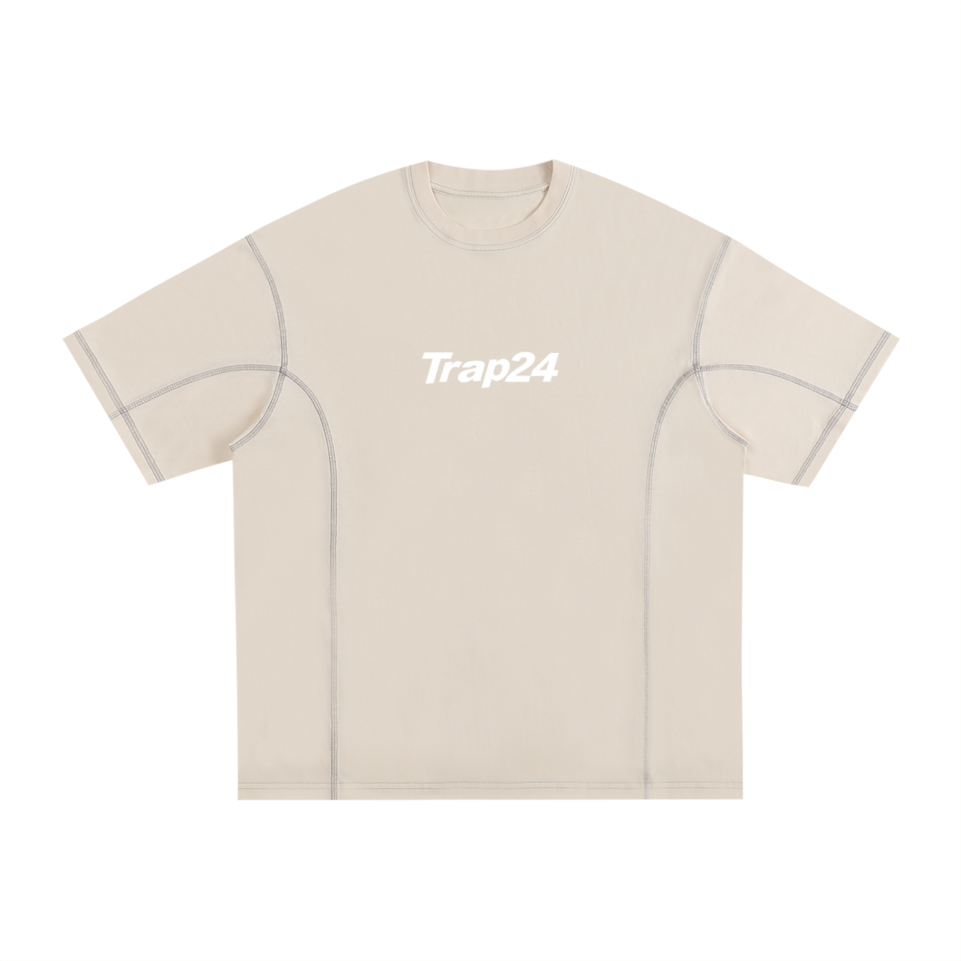 TRAP 24  Contrast-Stitched Cotton T-Shirt