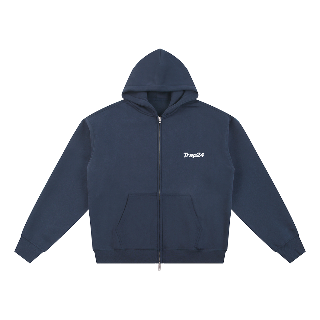 TRAP24 Essential Fleece Zip-Through Hoodie