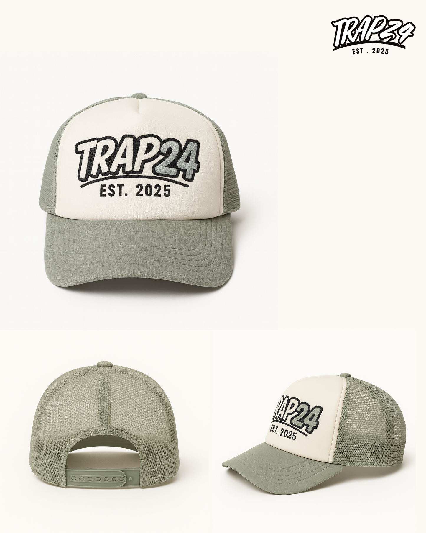 TRAP 24 staple trucker hat (STEP 1)