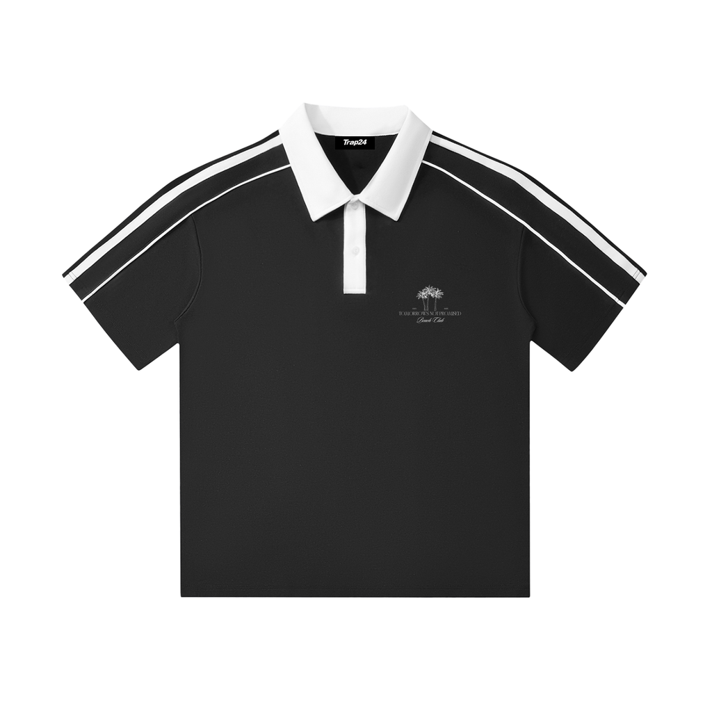 TNP BEACH CLUB Contrast Collar Short-Sleeve Polo Shirt