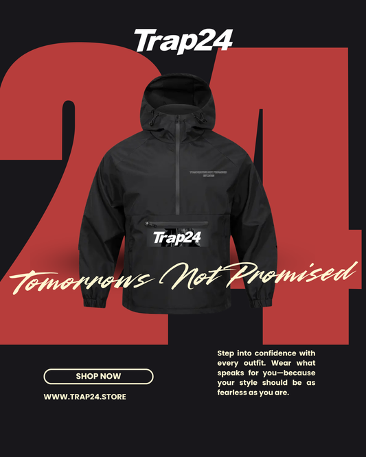 Trap24 Windbreaker Jacket – Step 2 Collection (Black)