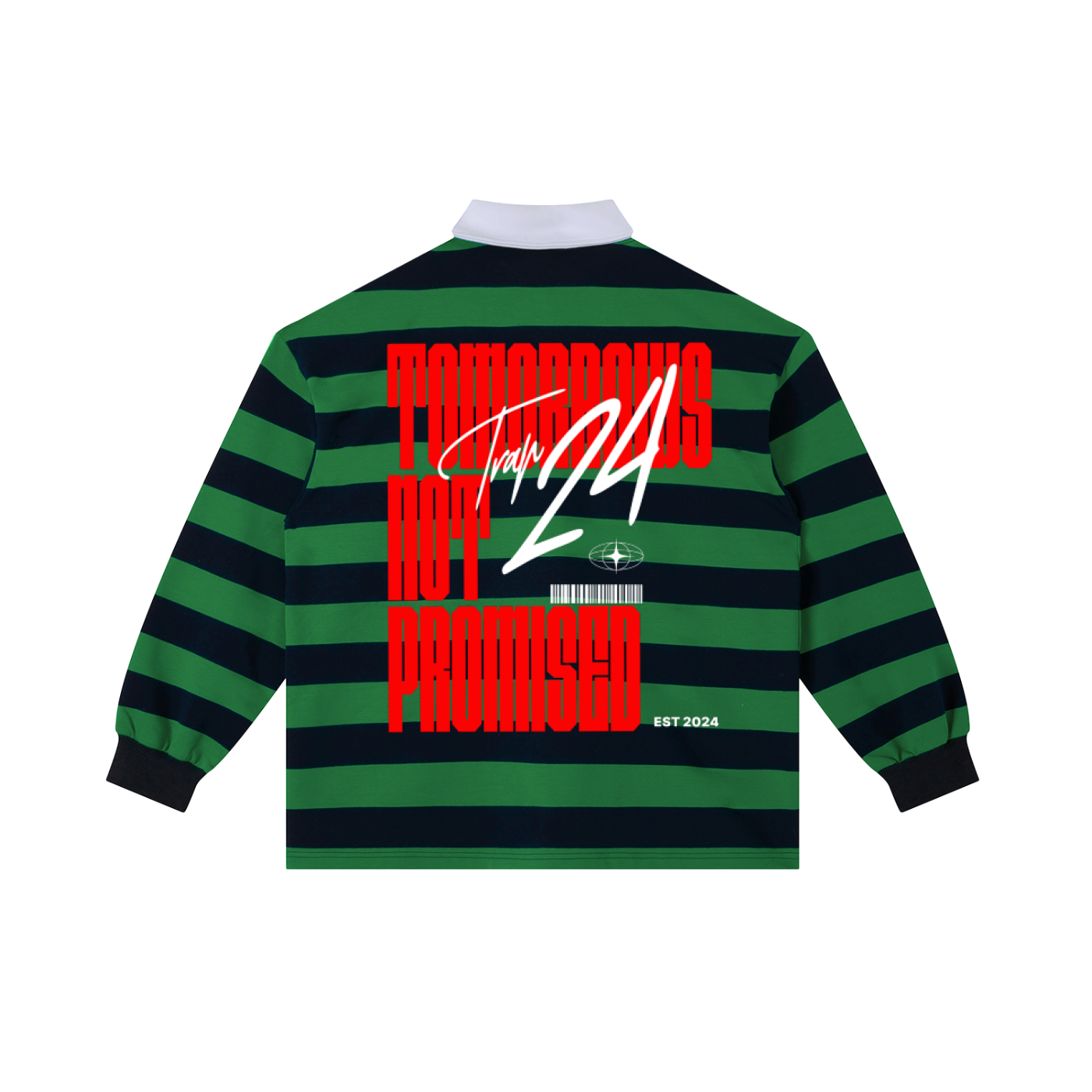 rugby graphic Color Block Stripe Polo Shirt