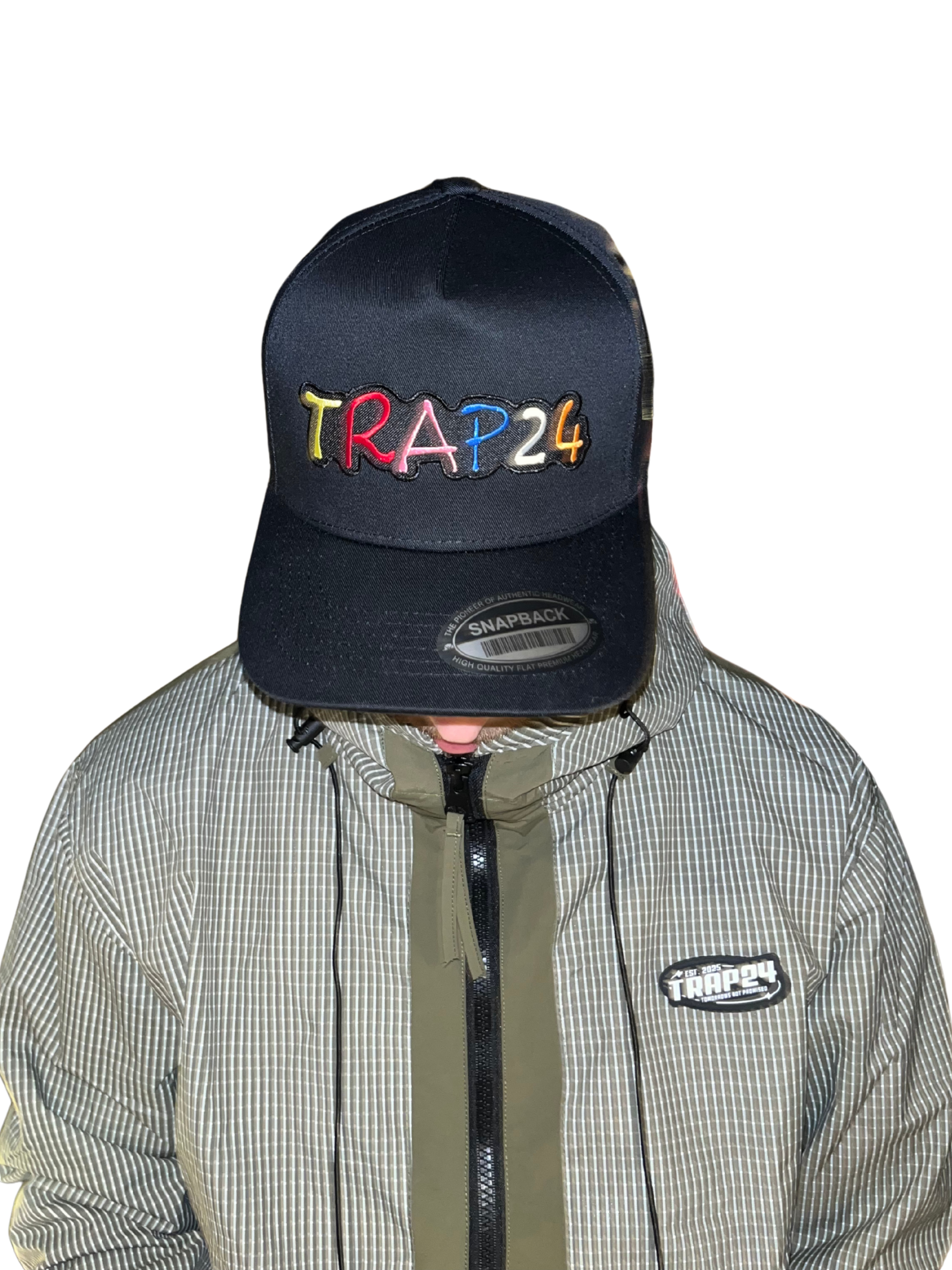 Trap24 Embroidered Fitted cap step 2 COLLECTION (black)