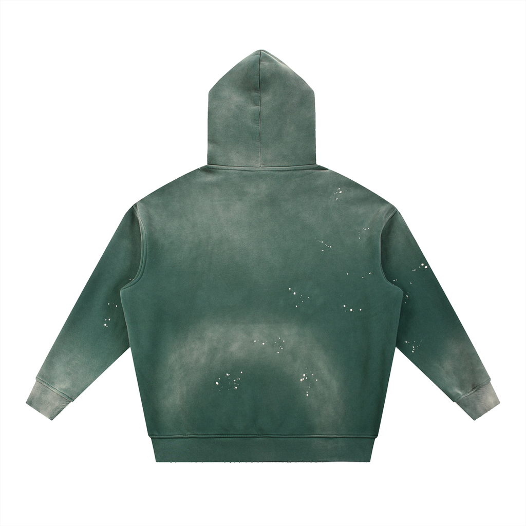 trap24 graphic Vintage Washed Frayed Fleece Hoodie
