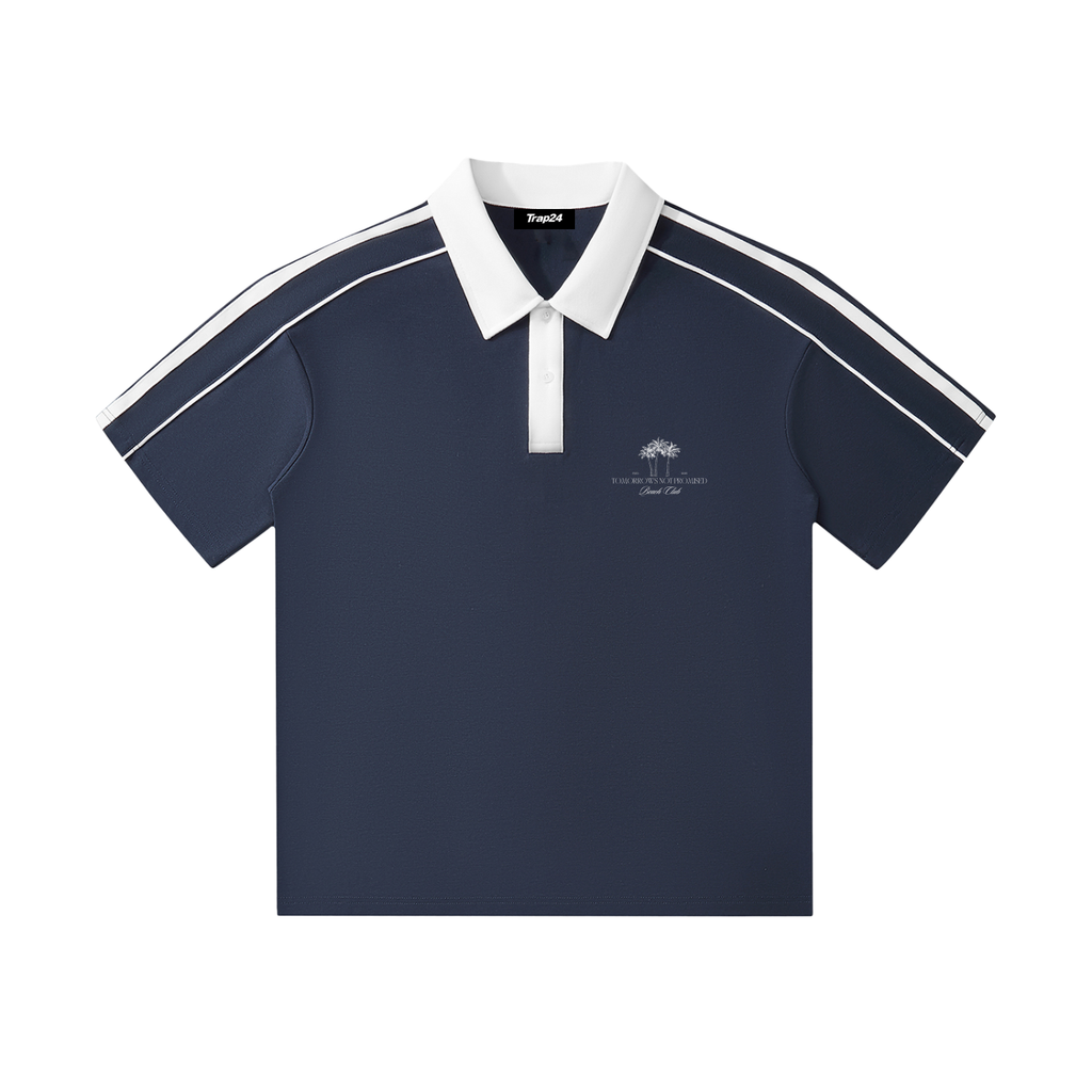 TNP BEACH CLUB Contrast Collar Short-Sleeve Polo Shirt