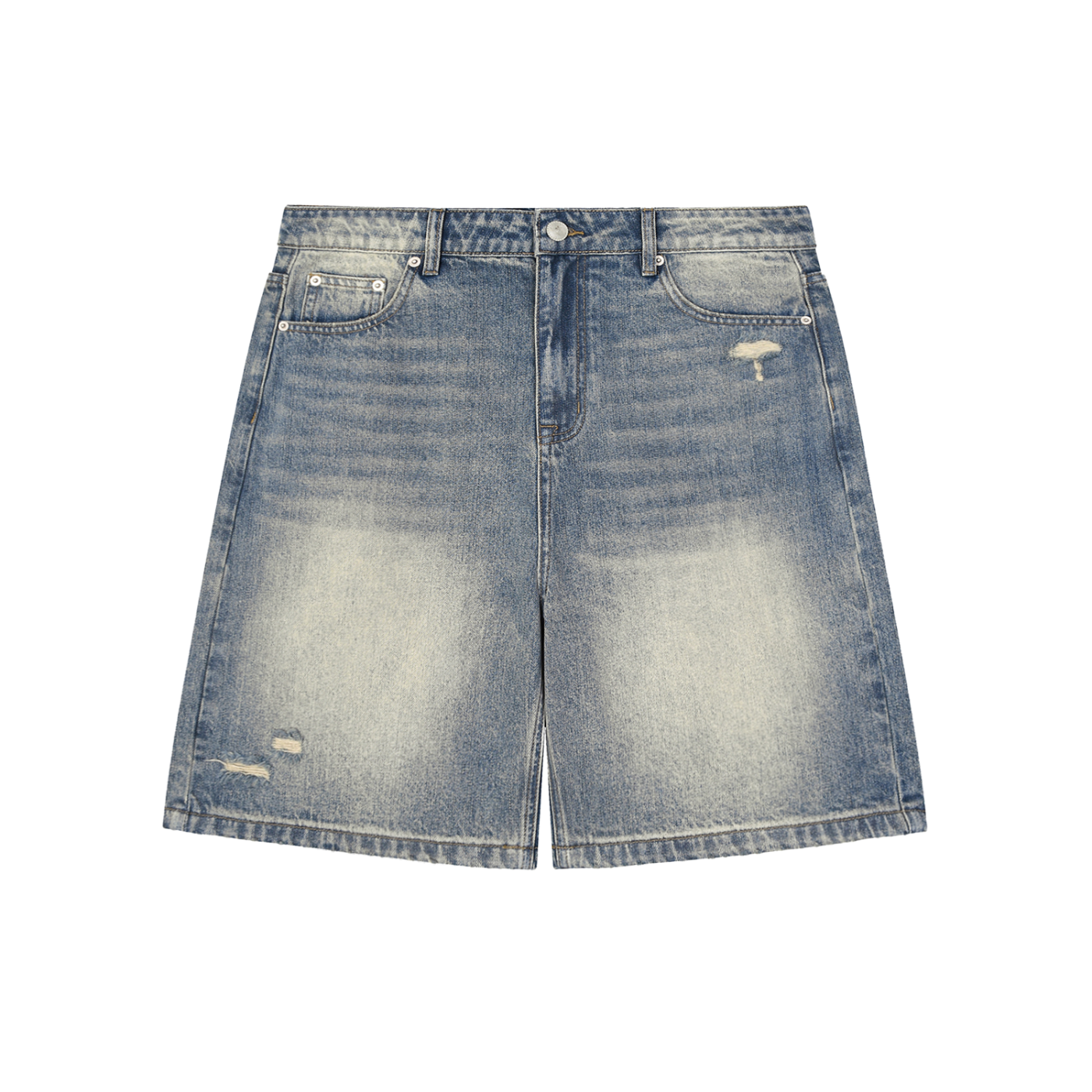 BAG PATCH Faded Distressed Baggy Denim Shorts
