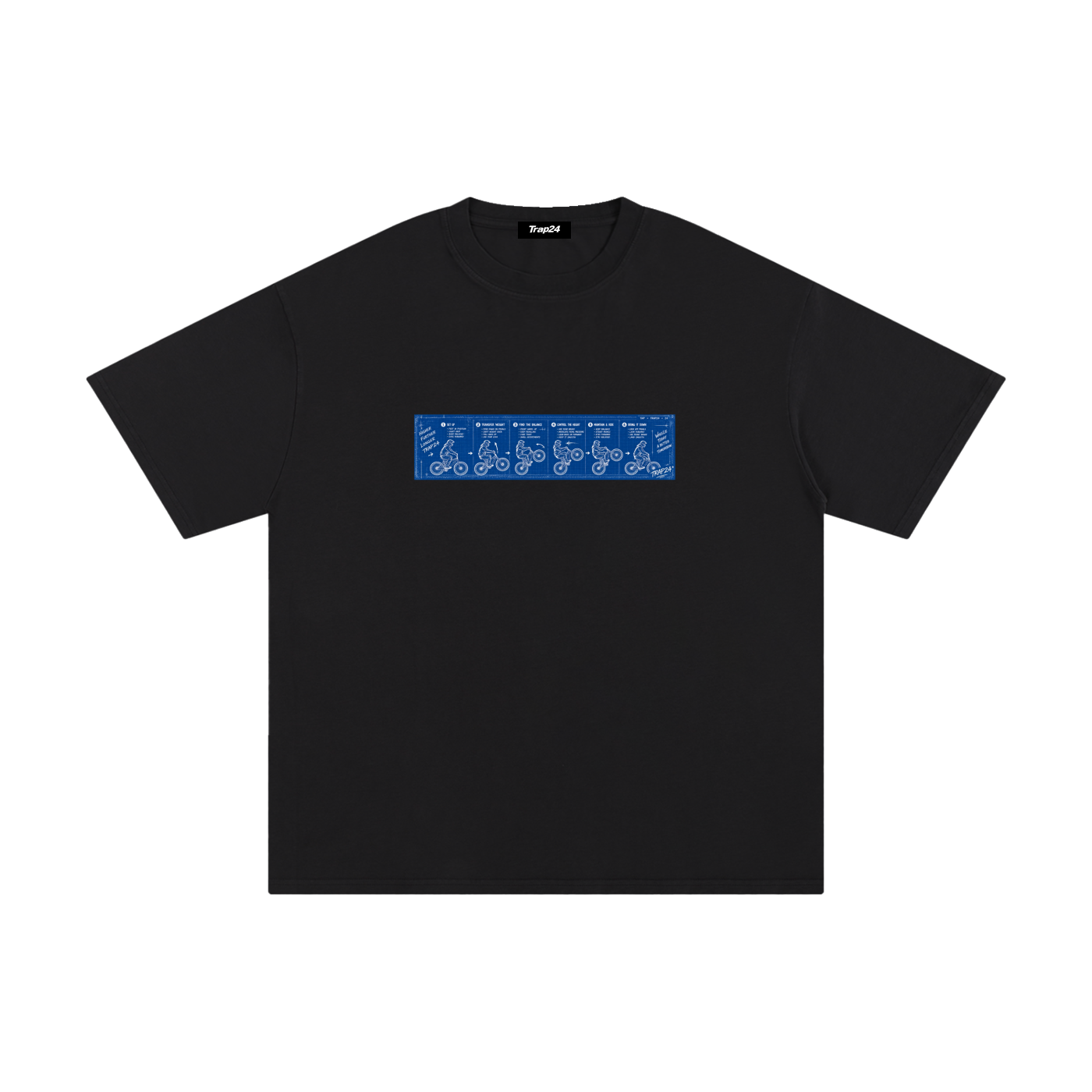 WHEELIE BLUE PRINT Pure Cotton T-Shirt