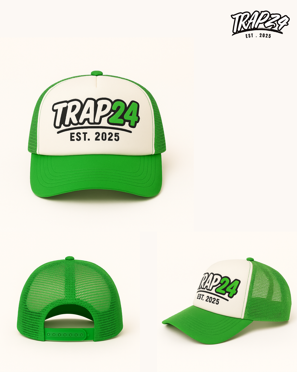 TRAP 24 staple trucker hat (STEP 1)