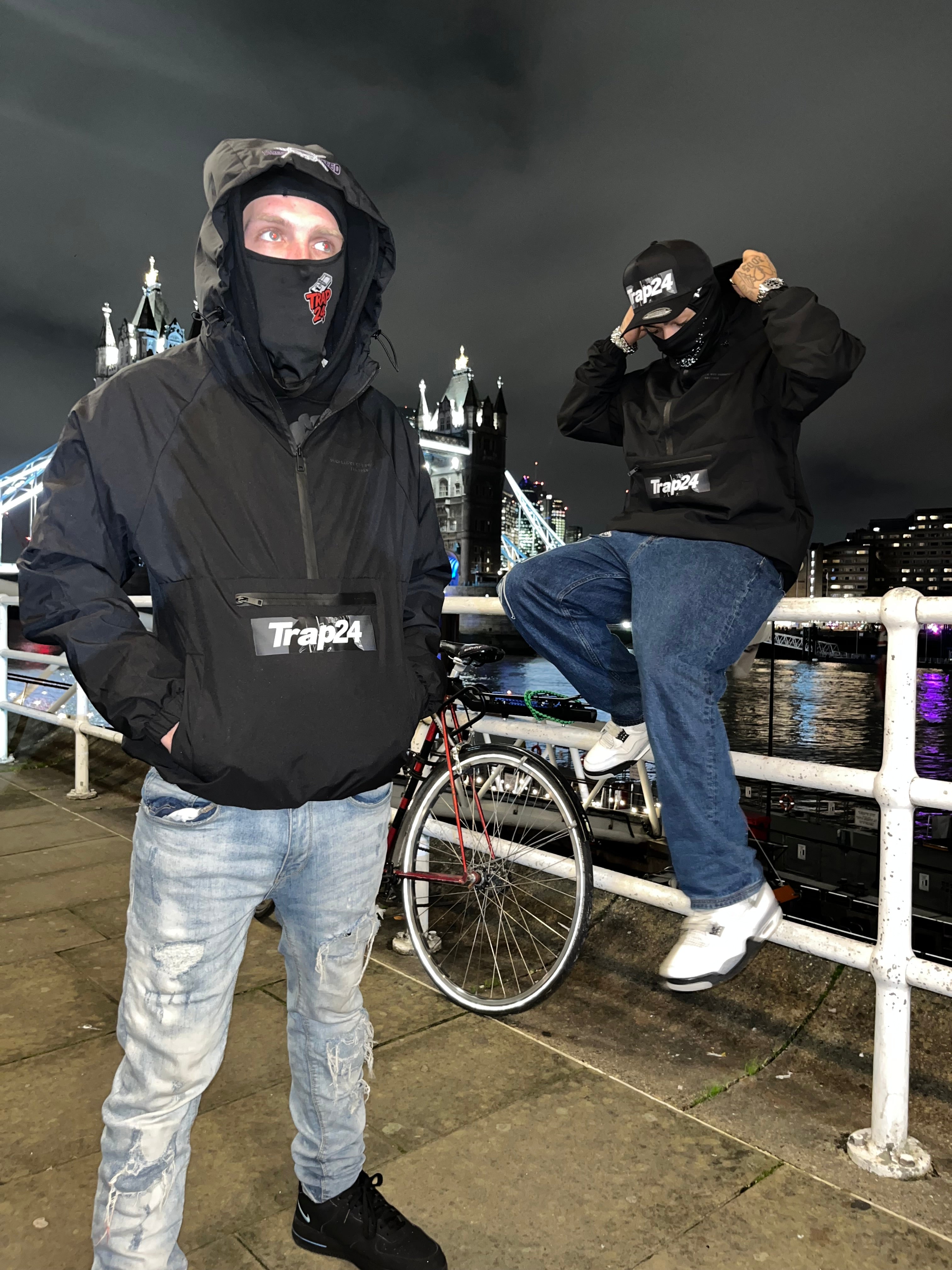 Trap24 Windbreaker Jacket – Step 2 Collection (Black)