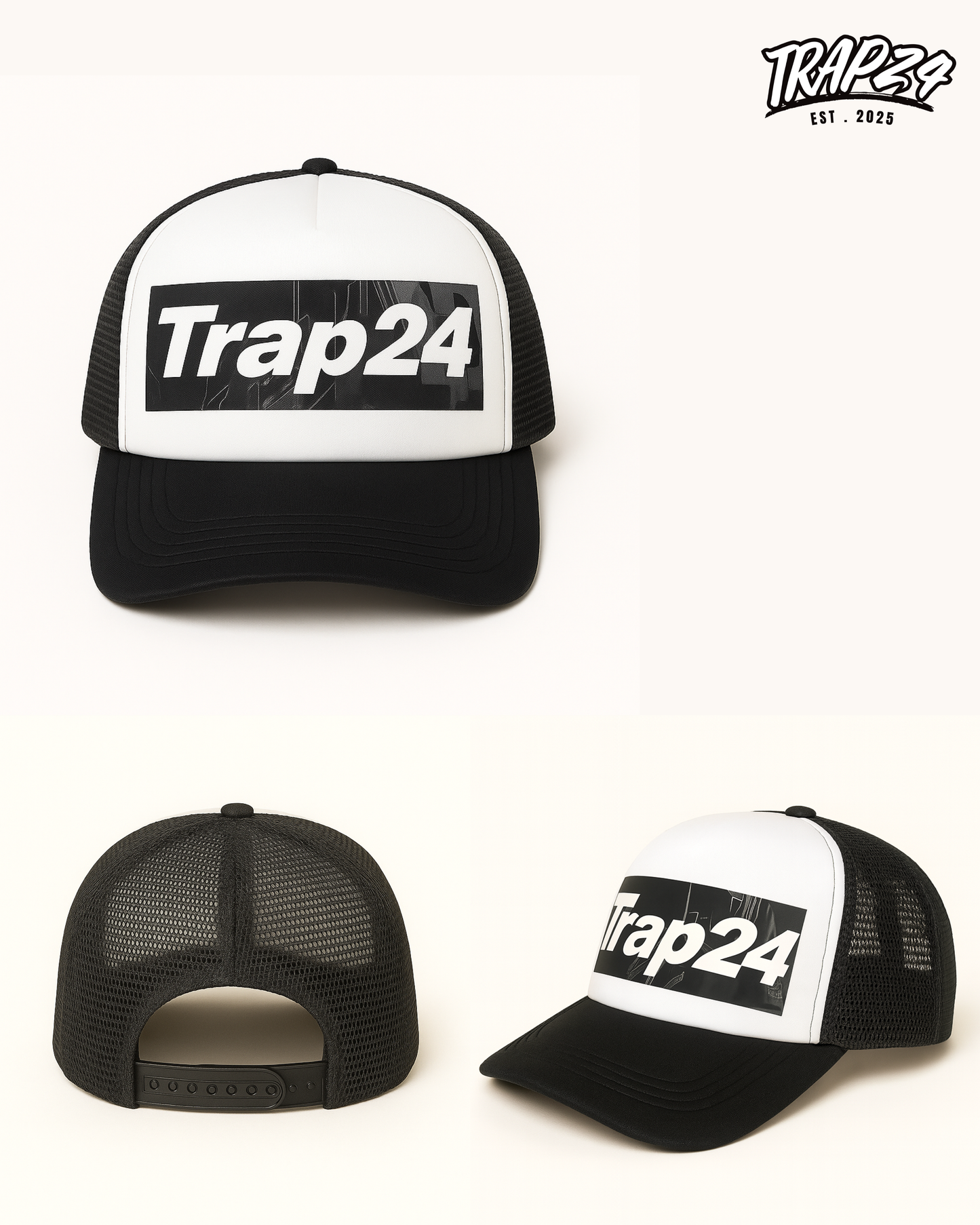 TRAP 24 staple trucker hat (STEP 1)