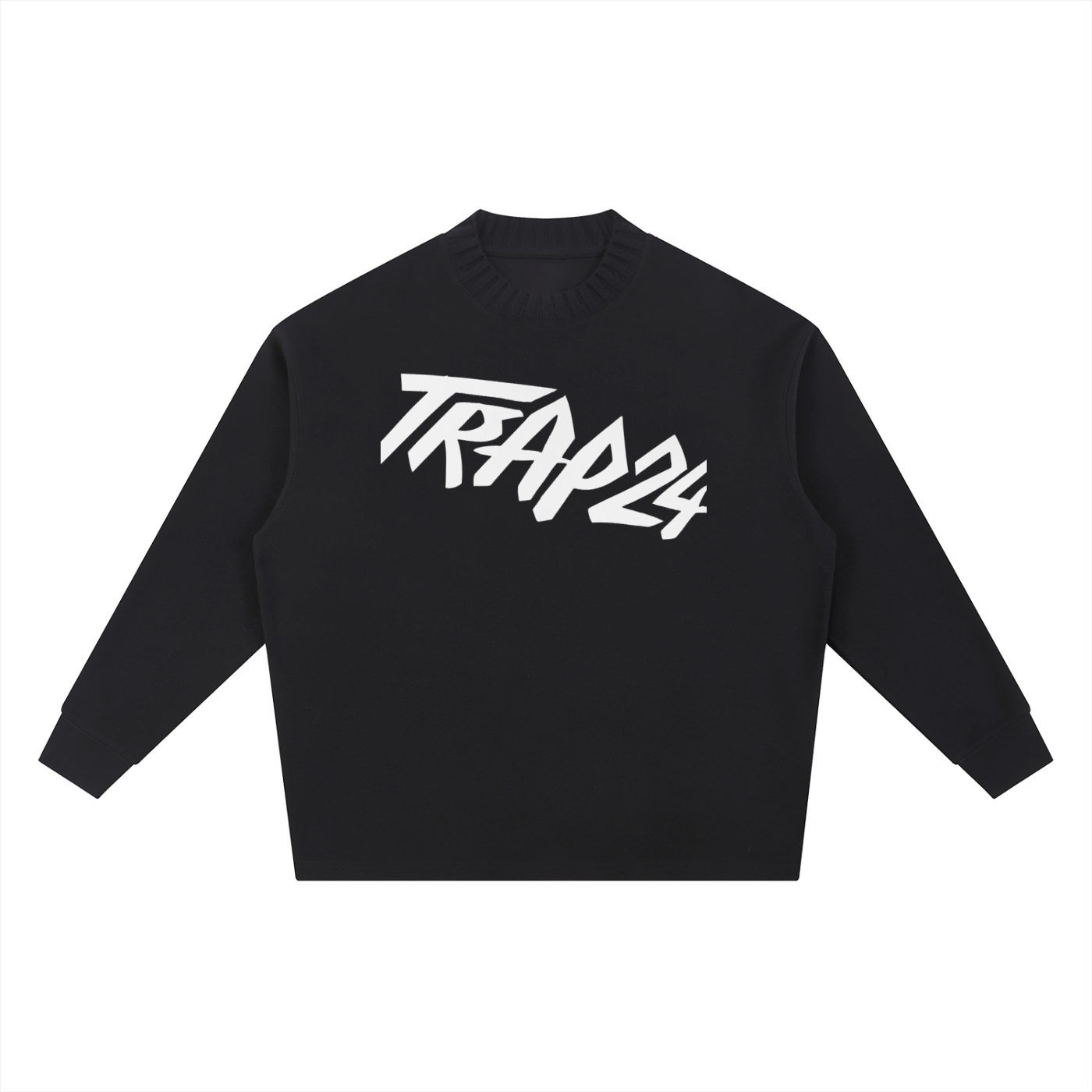 trap24 Knitted Round Neck Oversize Sweatshirt