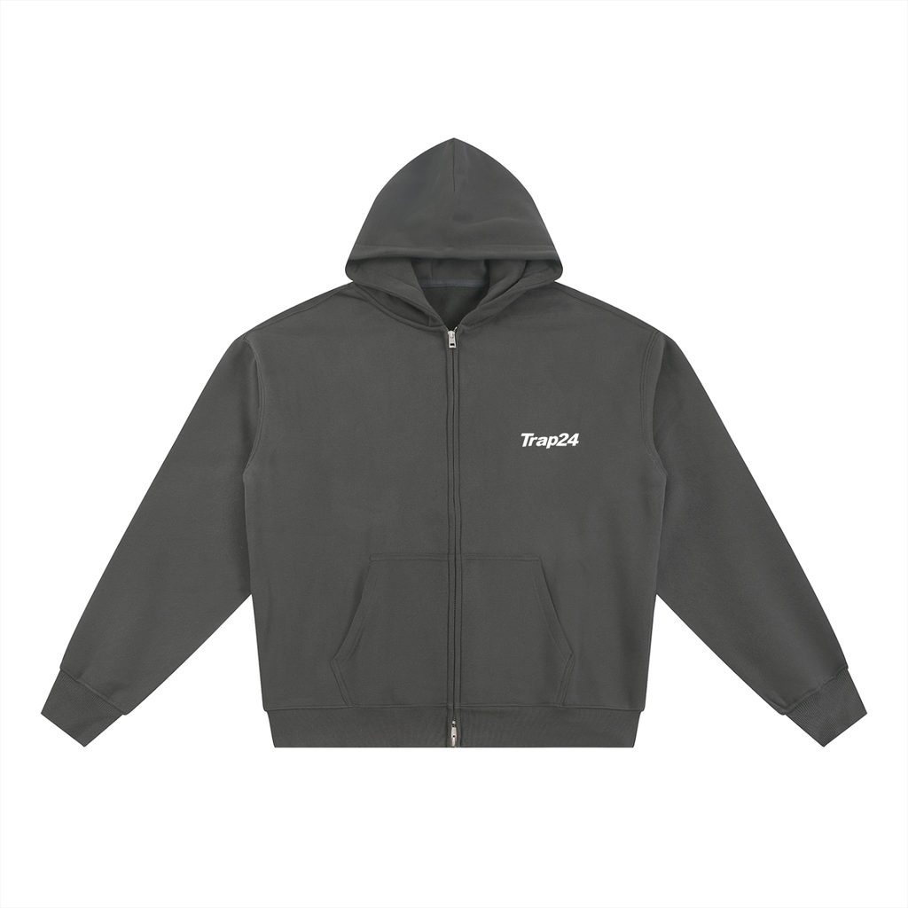 TRAP24 Essential Fleece Zip-Through Hoodie