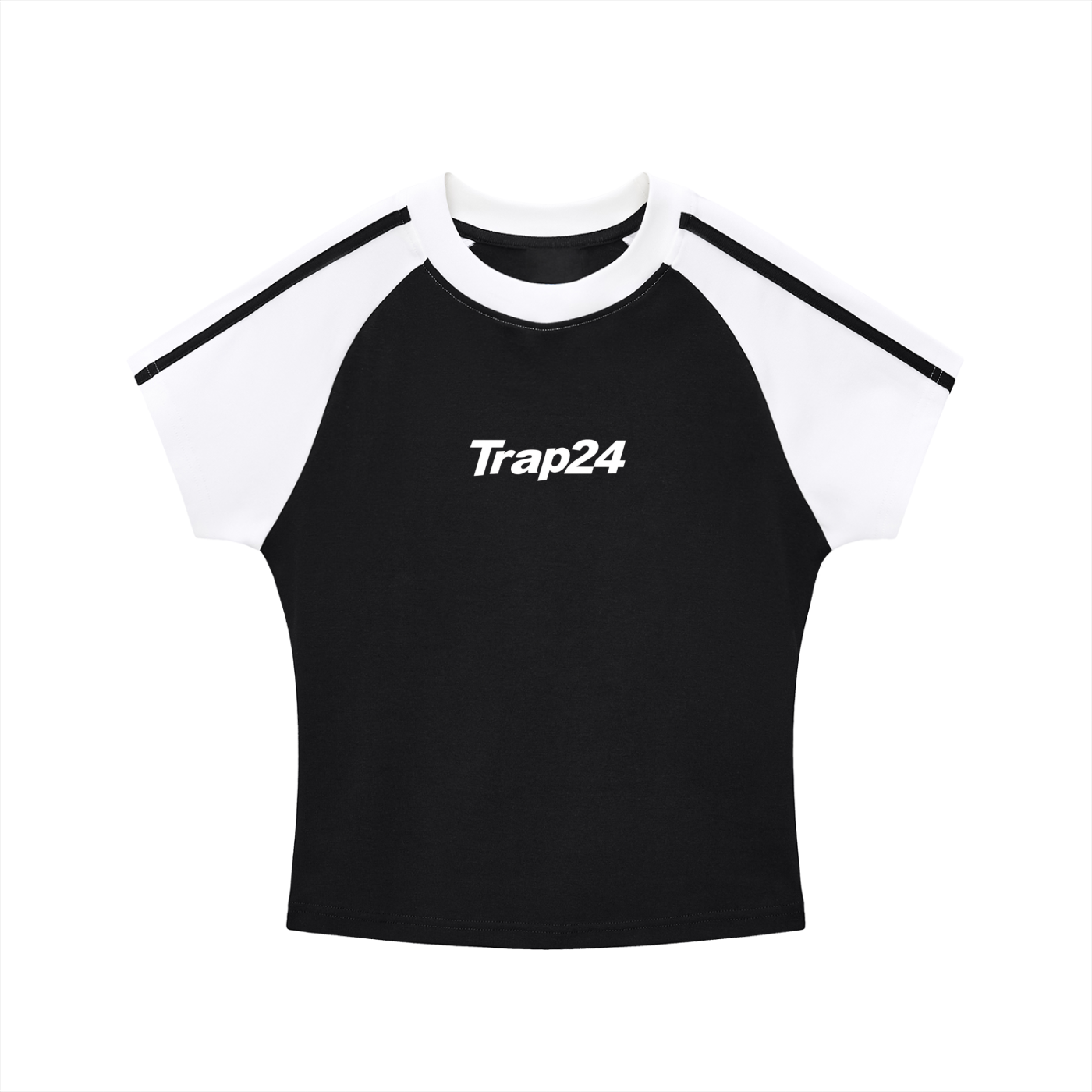Contrast Stripes Bodycon Raglan  Sleeve T-Shirt