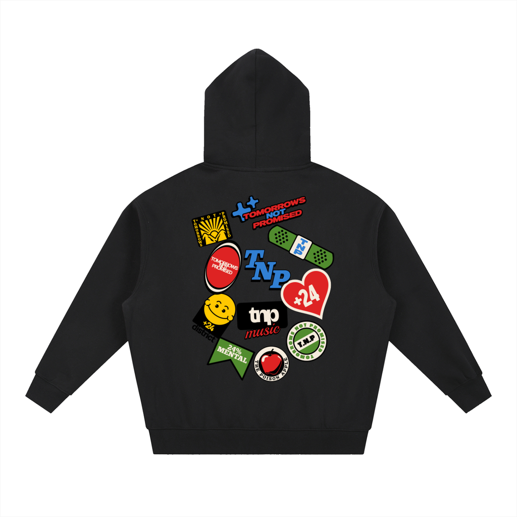 BAG PATCH Oversized Boxy Fit Fleece Hoodie