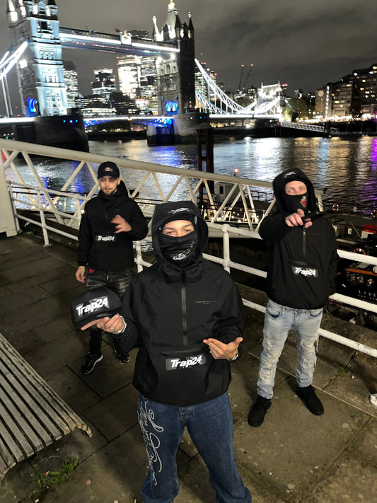 Trap24 Windbreaker Jacket – Step 2 Collection (Black)