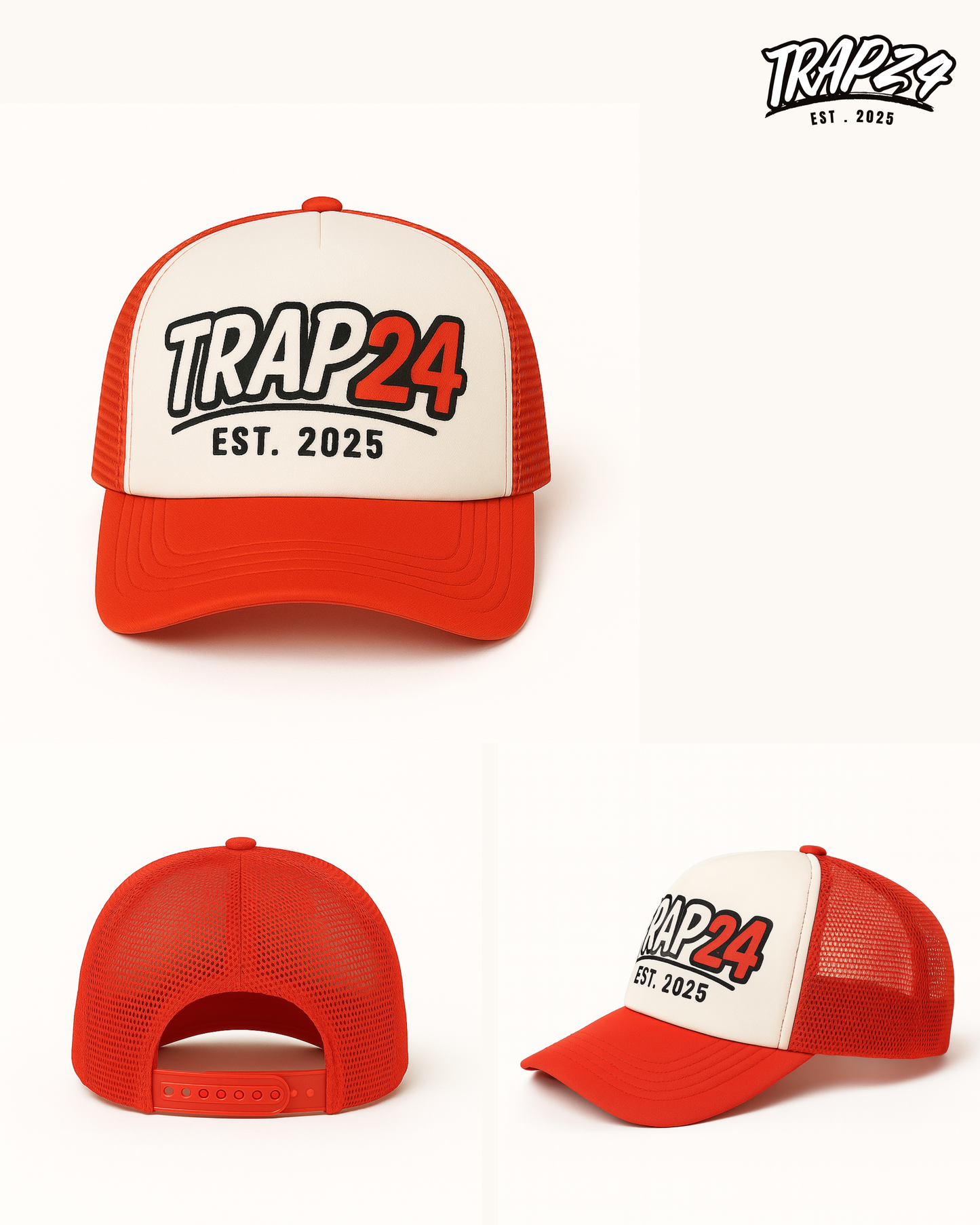 TRAP 24 staple trucker hat (STEP 1)