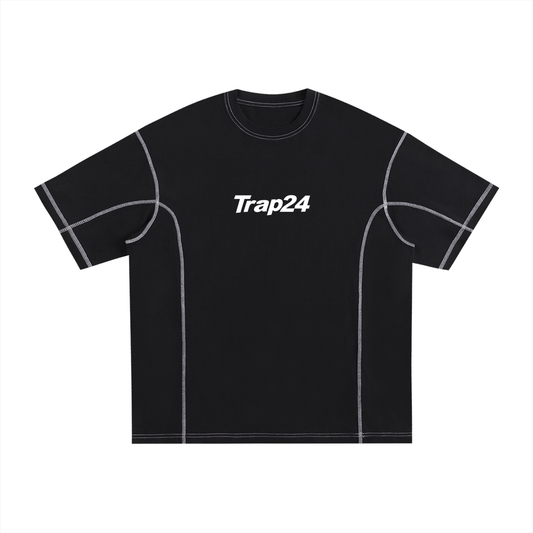 TRAP 24  Contrast-Stitched Cotton T-Shirt