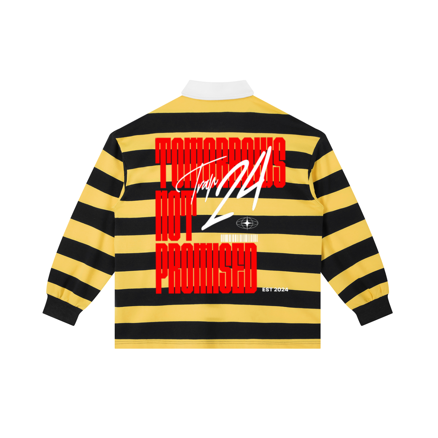 rugby graphic Color Block Stripe Polo Shirt