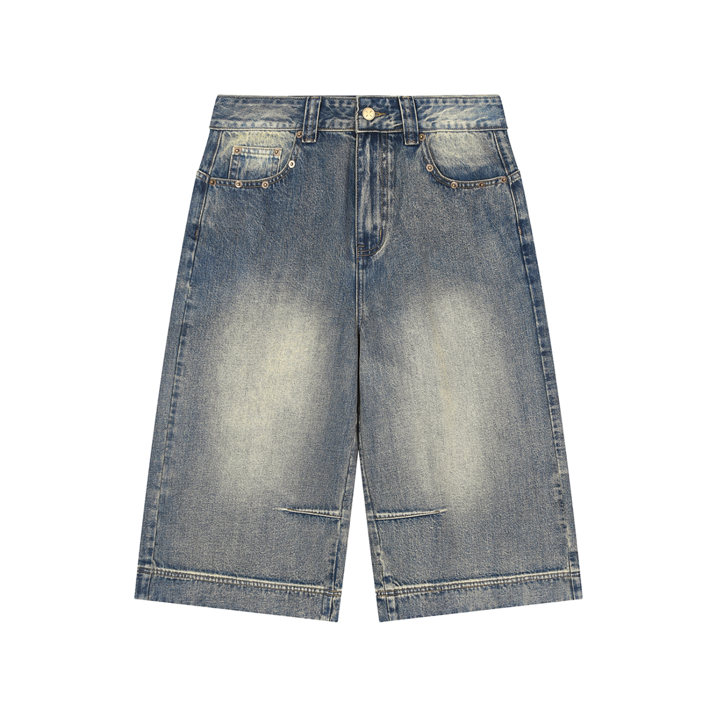 BAG PATCH Vintage Wash Baggy Denim Shorts