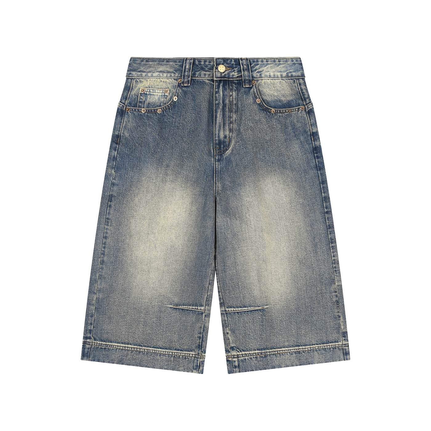 BAG PATCH Vintage Wash Baggy Denim Shorts