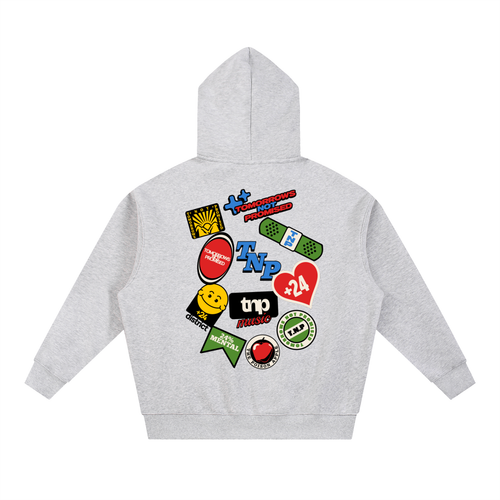 BAG PATCH Oversized Boxy Fit Fleece Hoodie