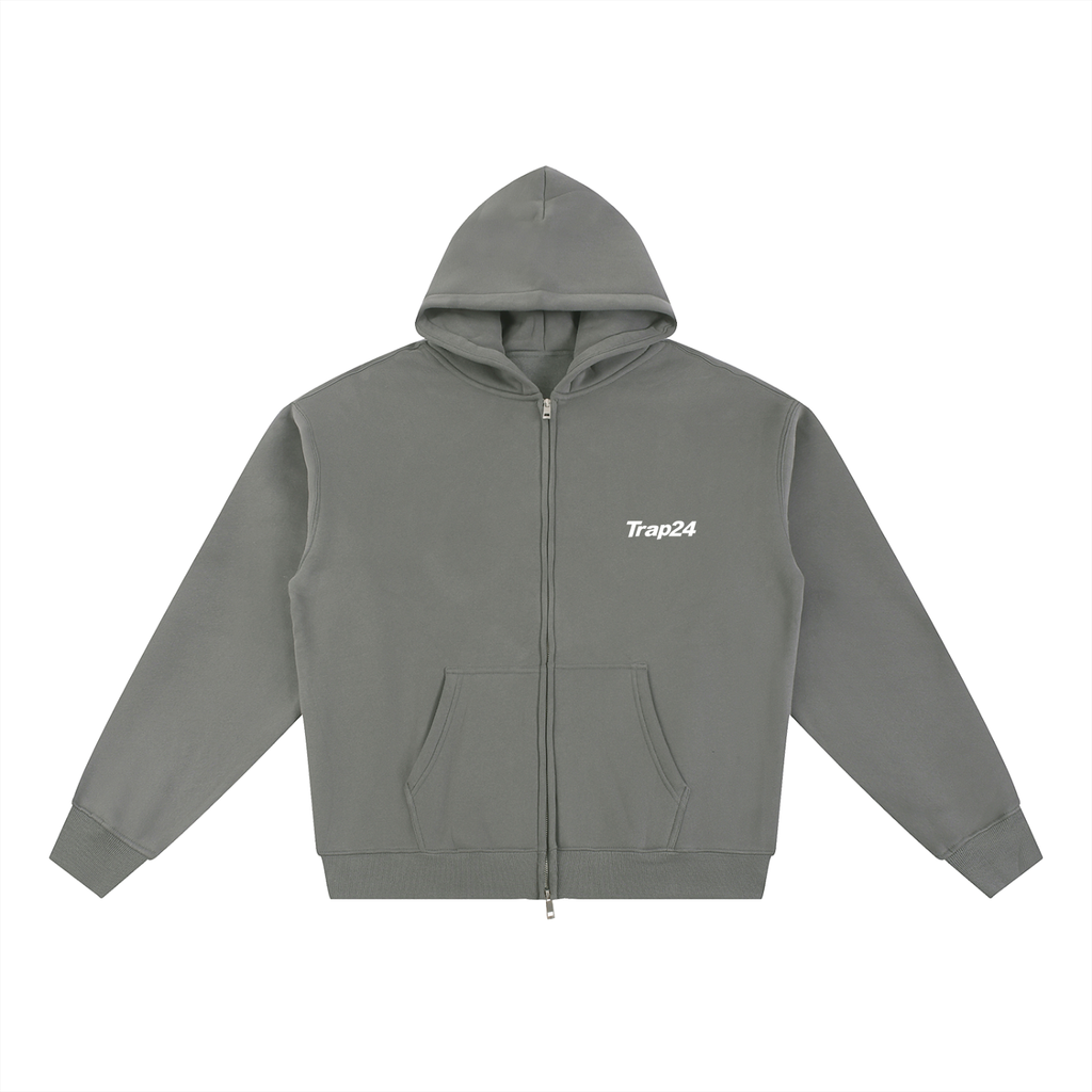 TRAP24 Essential Fleece Zip-Through Hoodie