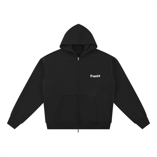 TRAP24 Essential Fleece Zip-Through Hoodie