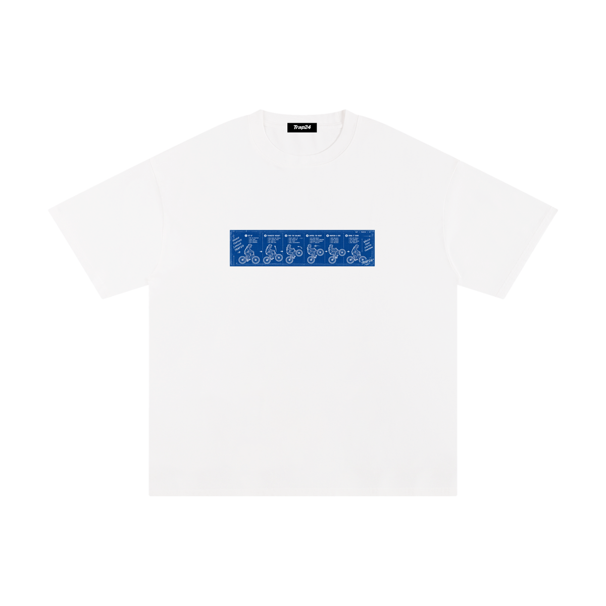 WHEELIE BLUE PRINT Pure Cotton T-Shirt