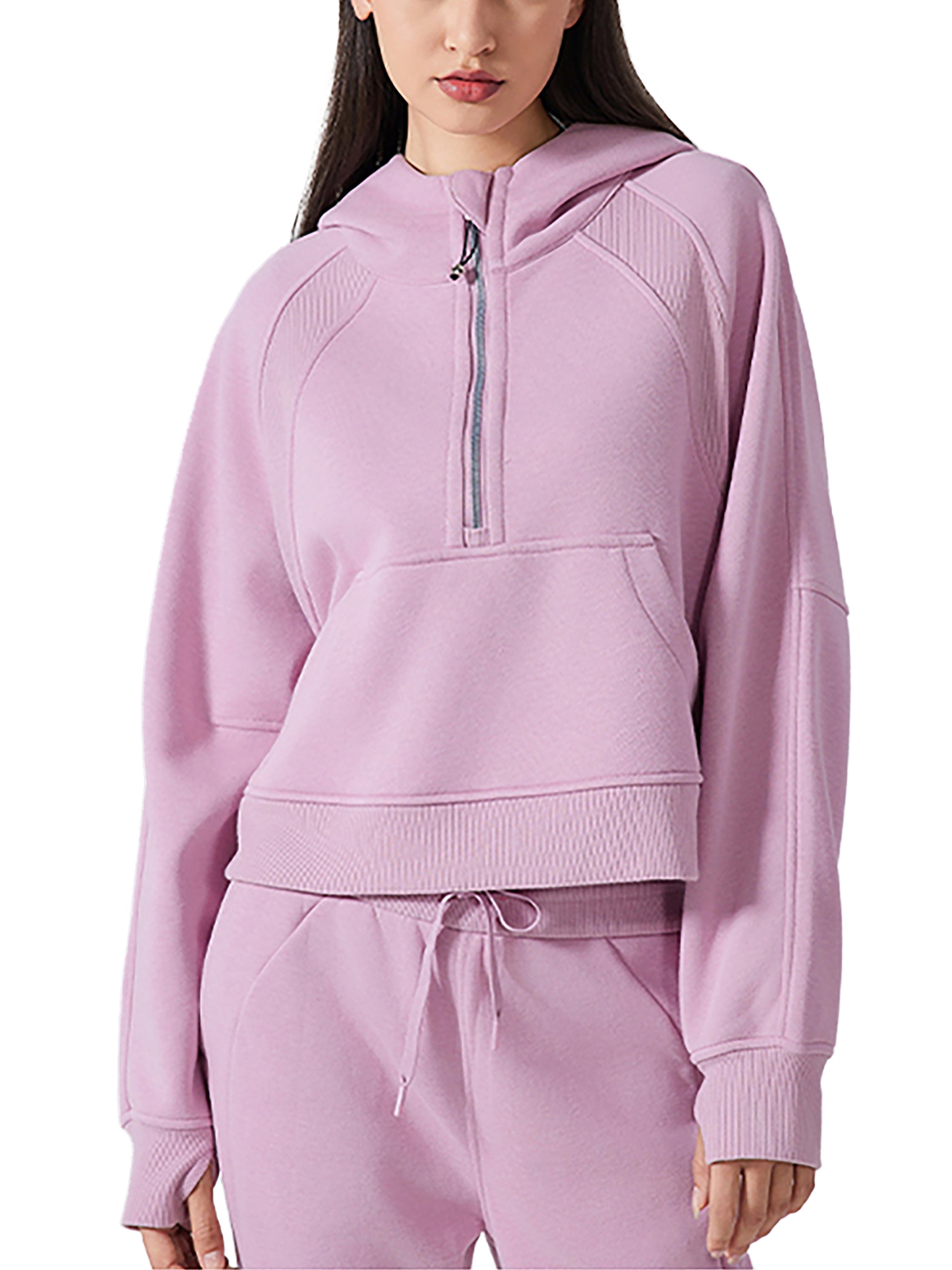 TRAP 24 ACTIVE FIT Cropped Half-Zip Hoodie