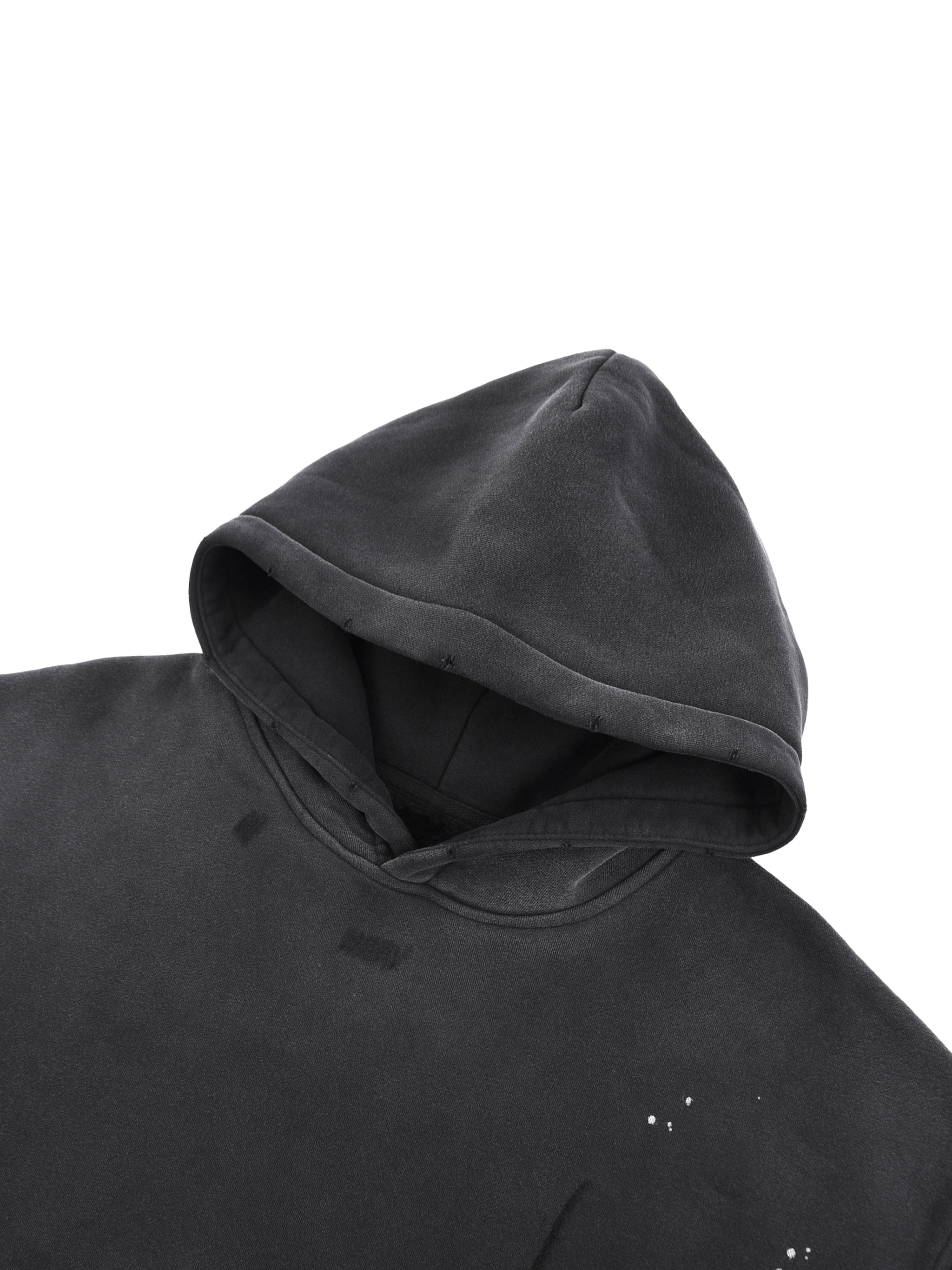 trap24 graphic Vintage Washed Frayed Fleece Hoodie