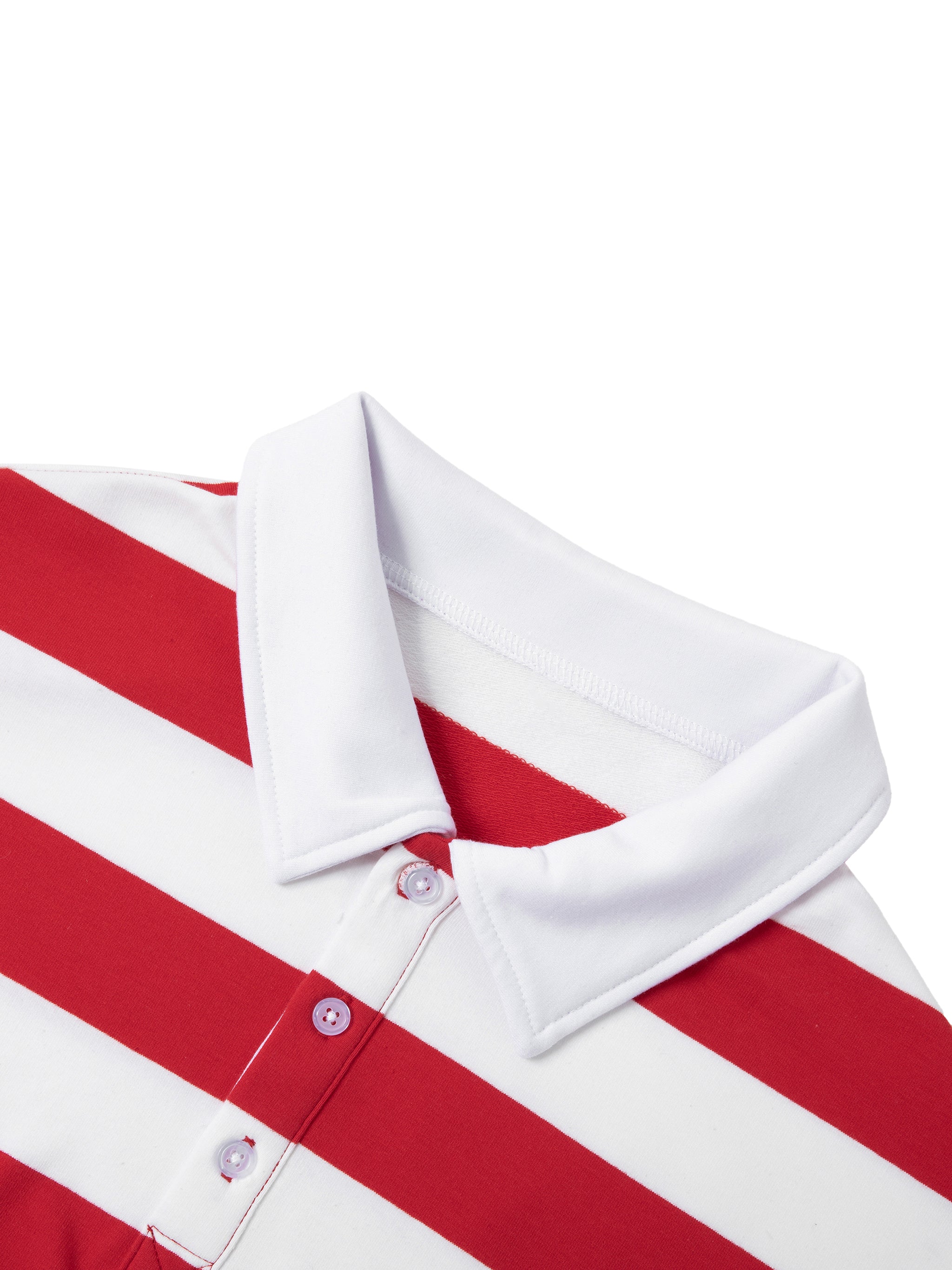 rugby graphic Color Block Stripe Polo Shirt